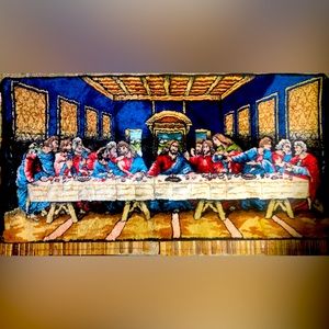 Jesus Last Supper Tapestry. 36.5” wide x 18.5” tall.
